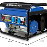 EBERTH 3000 Watt Notstromaggregat Stromerzeuger Stromaggregat mit 6,5 PS Benzinmotor, 4-Takt, luftgekühlt, 2x 230V, 1x 12V, Seilzugstart, Automatischer Voltregler AVR, Ölmangelsicherung, Voltmeter