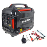 Matrix Notstromaggregat Benzin leise 2000 Watt Digitaler Generator Inverter Stromerzeuger Stromaggregat tragbar Stromgenerator silent | PG 2000i-2 | 4-takt | 2x230V | leise 59 dB(A)