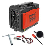 Matrix Notstromaggregat Benzin leise Inverter Stromerzeuger 3300 Watt Stromgenerator mit USB Stromaggregat digitaler Generator 230V 12V leicht tragbar Eco Modus PG 3000i-USB | 4 Takt | 59 dB(A) | 24kg
