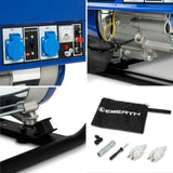 EBERTH 3000 Watt Notstromaggregat Stromerzeuger Stromaggregat mit 6,5 PS Benzinmotor, 4-Takt, luftgekühlt, 2x 230V, 1x 12V, Seilzugstart, Automatischer Voltregler AVR, Ölmangelsicherung, Voltmeter