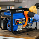 EBERTH 3000 Watt Notstromaggregat Stromerzeuger Stromaggregat mit 6,5 PS Benzinmotor, 4-Takt, luftgekühlt, 2x 230V, 1x 12V, Seilzugstart, Automatischer Voltregler AVR, Ölmangelsicherung, Voltmeter
