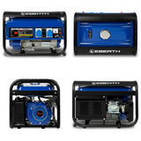 EBERTH 3000 Watt Notstromaggregat Stromerzeuger Stromaggregat mit 6,5 PS Benzinmotor, 4-Takt, luftgekühlt, 2x 230V, 1x 12V, Seilzugstart, Automatischer Voltregler AVR, Ölmangelsicherung, Voltmeter