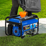EBERTH 3000 Watt Notstromaggregat Stromerzeuger Stromaggregat mit 6,5 PS Benzinmotor, 4-Takt, luftgekühlt, 2x 230V, 1x 12V, Seilzugstart, Automatischer Voltregler AVR, Ölmangelsicherung, Voltmeter