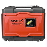 Matrix Notstromaggregat Benzin leise Inverter Stromerzeuger 3300 Watt Stromgenerator mit USB Stromaggregat digitaler Generator 230V 12V leicht tragbar Eco Modus PG 3000i-USB | 4 Takt | 59 dB(A) | 24kg