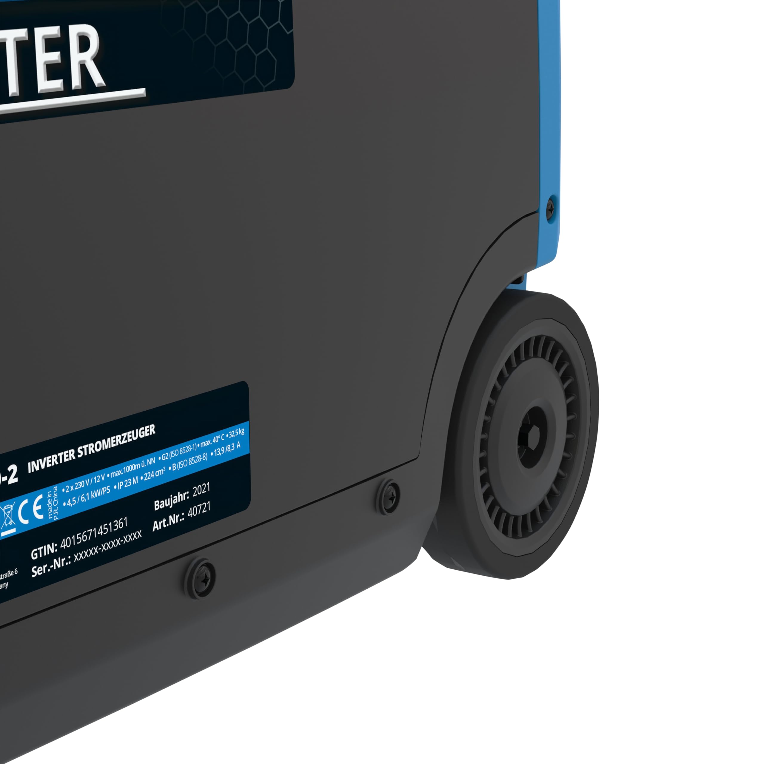 Güde Inverter Stromerzeuger ISG 3200-2 (4-Takt Motor, Benzin, 4,5/6,1 (kW/PS), 2x 230 V, 1x 12 V, 2x USB, max. 3500 W, Laufzeit bis 7,5 h, Tank 7,8 l, ECO-Funktion, Re-Start-Knopf, Fahrwerk, TÜV/GS)